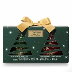 Yankee Candle Christmas Tree Duo Gift Set, Balsam & Cedar/Sparkling Cinnam 7.5oz